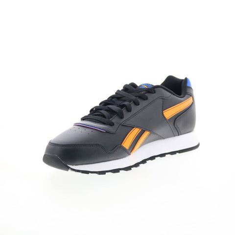 Reebok Glide Mens Black Leather Lace Up Lifestyle Sneakers Shoes