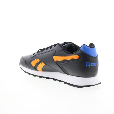 Reebok Glide Mens Black Leather Lace Up Lifestyle Sneakers Shoes