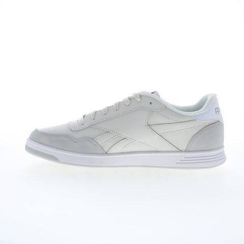 Reebok Court Advance Mens Gray Leather Lace Up Lifestyle Sneakers Shoes