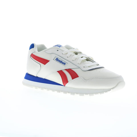 Reebok Glide Mens Beige Leather Lace Up Lifestyle Sneakers Shoes