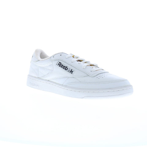 Reebok Club C 85 Mens White Leather Lace Up Lifestyle Sneakers Shoes