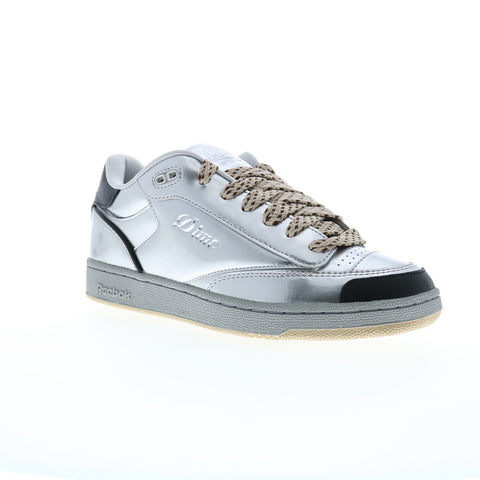 Reebok Club C Bulc Dime Mens Silver Synthetic Lace Up Lifestyle Sneakers Shoes