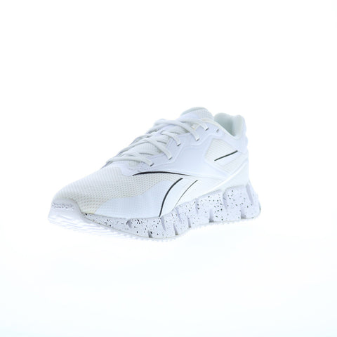 Reebok Zig Dynamica 4 Womens White Canvas Lace Up Lifestyle Sneakers Shoes