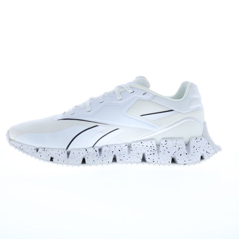 Reebok Zig Dynamica 4 Womens White Canvas Lace Up Lifestyle Sneakers Shoes