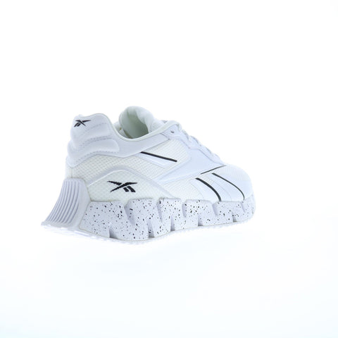 Reebok Zig Dynamica 4 Womens White Canvas Lace Up Lifestyle Sneakers Shoes