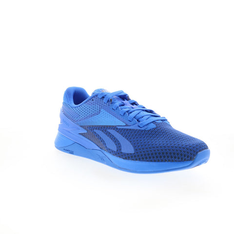 Reebok Nano X3 Mens Blue Mesh Lace Up Athletic Cross Training Shoes