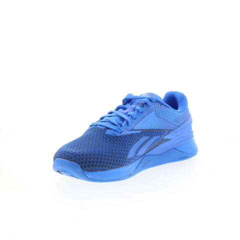 Reebok Nano X3 Mens Blue Mesh Lace Up Athletic Cross Training Shoes