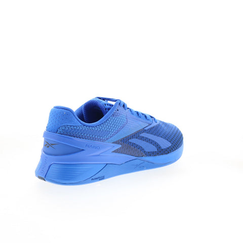 Reebok Nano X3 Mens Blue Mesh Lace Up Athletic Cross Training Shoes