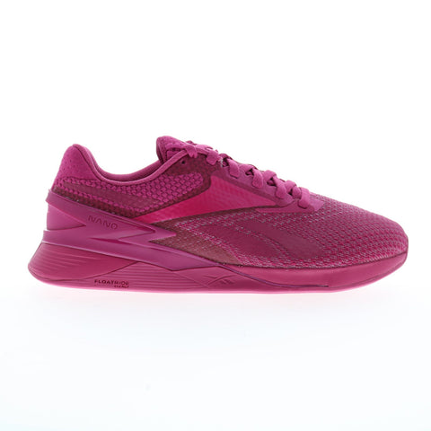 Reebok Nano X3 Womens Pink Canvas Lace Up Athletic Cross Training Shoes
