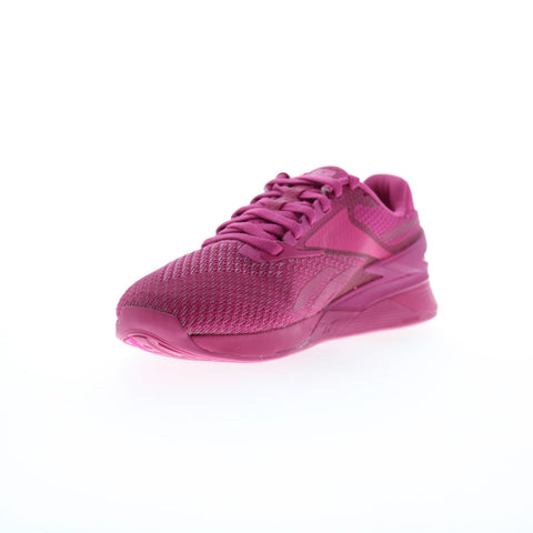 Reebok Nano X3 Womens Pink Canvas Lace Up Athletic Cross Training Shoes