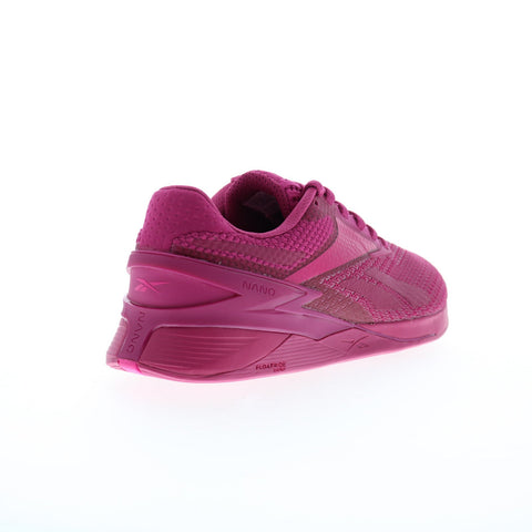 Reebok Nano X3 Womens Pink Canvas Lace Up Athletic Cross Training Shoes