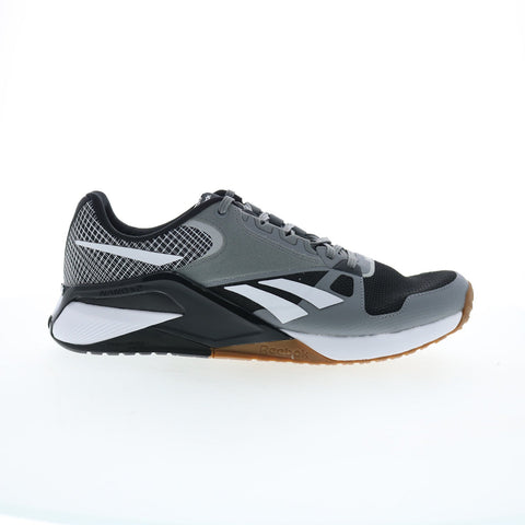 Reebok Nano 6000 Mens Black Canvas Lace Up Lifestyle Sneakers Shoes
