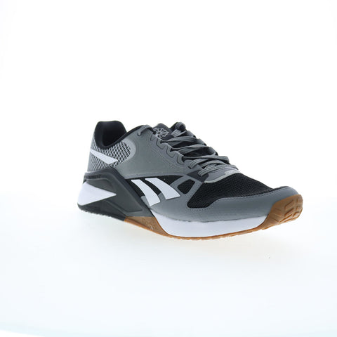 Reebok Nano 6000 Mens Black Canvas Lace Up Lifestyle Sneakers Shoes