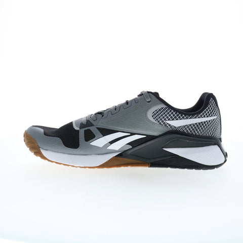 Reebok Nano 6000 Mens Black Canvas Lace Up Lifestyle Sneakers Shoes