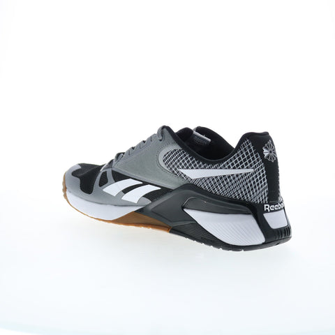 Reebok Nano 6000 Mens Black Canvas Lace Up Lifestyle Sneakers Shoes