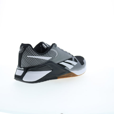 Reebok Nano 6000 Mens Black Canvas Lace Up Lifestyle Sneakers Shoes