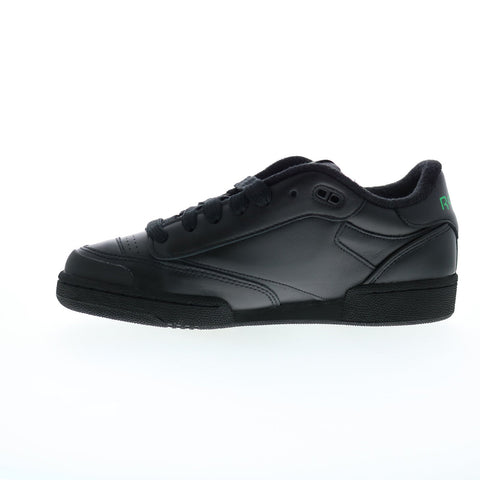Reebok Club C Bulc Mens Black Leather Lace Up Lifestyle Sneakers Shoes