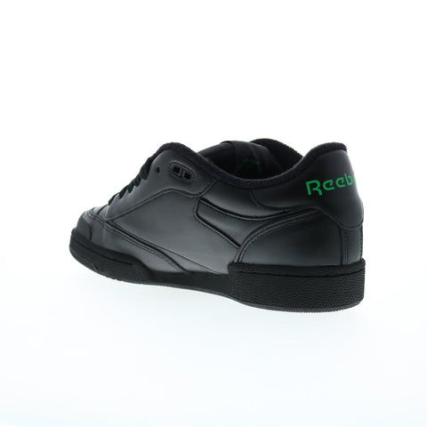 Reebok Club C Bulc Mens Black Leather Lace Up Lifestyle Sneakers Shoes