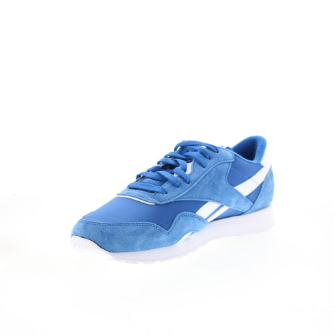 Reebok Classic Nylon Mens Blue Suede Lace Up Lifestyle Sneakers Shoes