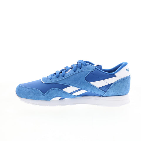 Reebok Classic Nylon Mens Blue Suede Lace Up Lifestyle Sneakers Shoes