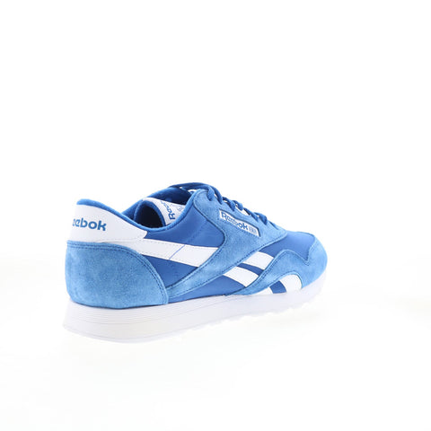 Reebok Classic Nylon Mens Blue Suede Lace Up Lifestyle Sneakers Shoes
