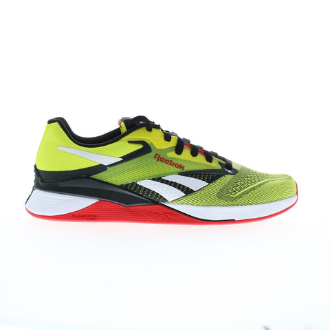 Reebok Nano X4 Mens Yellow Synthetic Lace Up Athletic Cross Training Shoes