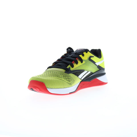 Reebok Nano X4 Mens Yellow Synthetic Lace Up Athletic Cross Training Shoes