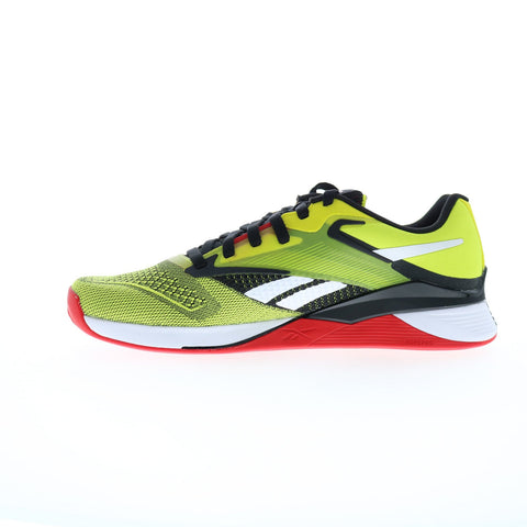 Reebok Nano X4 Mens Yellow Synthetic Lace Up Athletic Cross Training Shoes