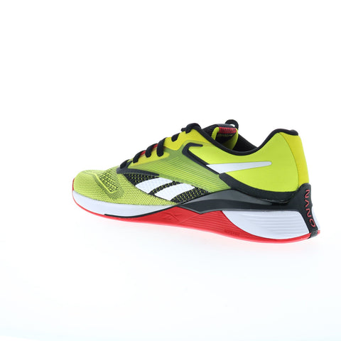 Reebok Nano X4 Mens Yellow Synthetic Lace Up Athletic Cross Training Shoes