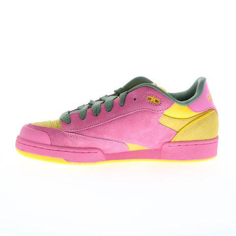 Reebok Club C Bulc Mens Pink Suede Lace Up Lifestyle Sneakers Shoes