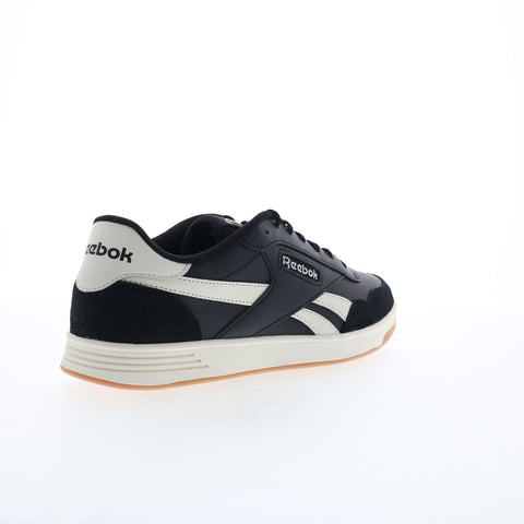 Reebok Court Advance Mens Black Leather Lace Up Lifestyle Sneakers Sho