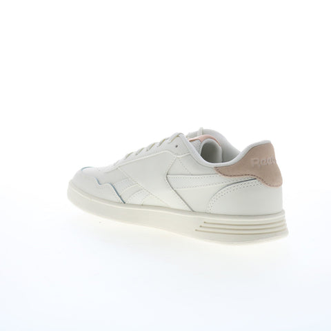 Reebok Court Advance Womens Beige Leather Lace Up Lifestyle Sneakers Shoes