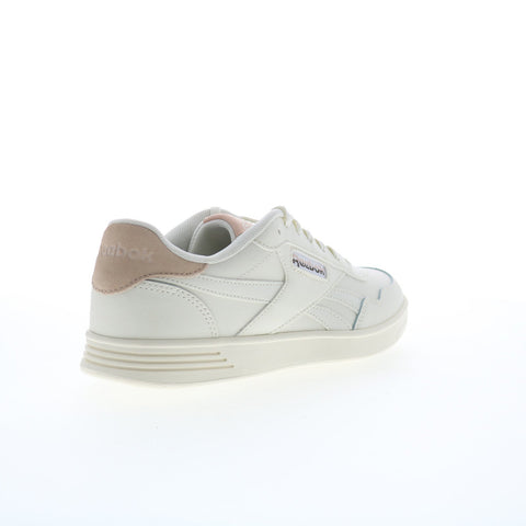 Reebok Court Advance Womens Beige Leather Lace Up Lifestyle Sneakers Shoes