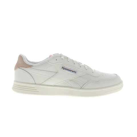 Reebok Court Advance Womens Beige Leather Lace Up Lifestyle Sneakers Shoes