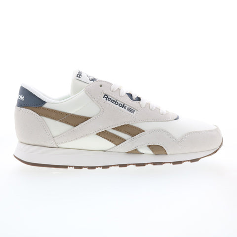 Reebok Classic Nylon Mens Beige Suede Lace Up Lifestyle Sneakers Shoes