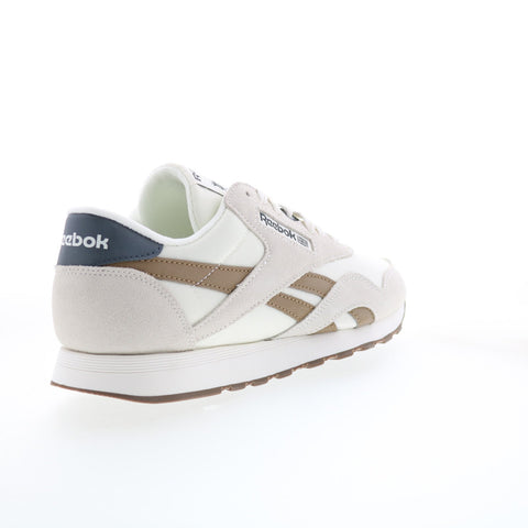 Reebok Classic Nylon Mens Beige Suede Lace Up Lifestyle Sneakers Shoes