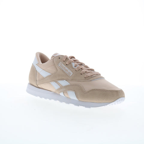 Reebok Classic Nylon Womens Pink Suede Lace Up Lifestyle Sneakers Shoes