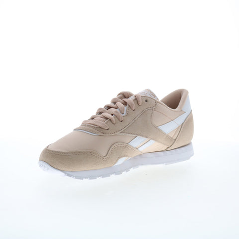 Reebok Classic Nylon Womens Pink Suede Lace Up Lifestyle Sneakers Shoes