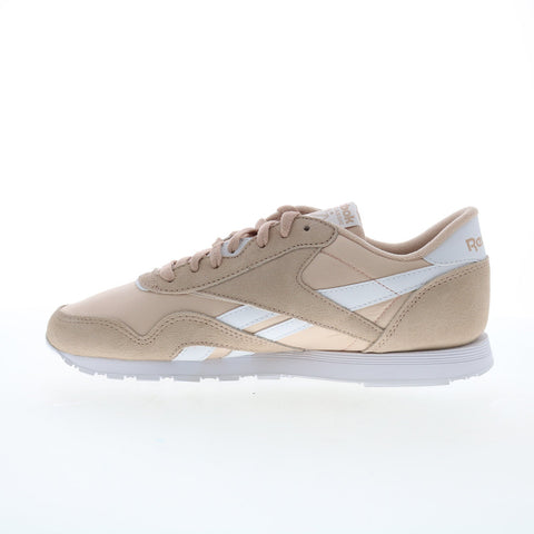 Reebok Classic Nylon Womens Pink Suede Lace Up Lifestyle Sneakers Shoes