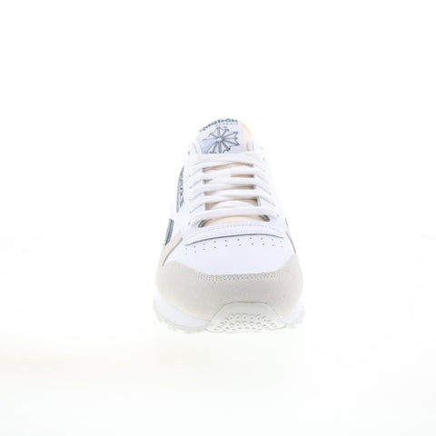 Reebok Classic Leather Mens White Leather Lace Up Lifestyle Sneakers Shoes