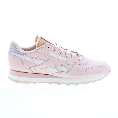 Reebok Classic Leather Womens Pink Leather Lifestyle Sneakers Shoes