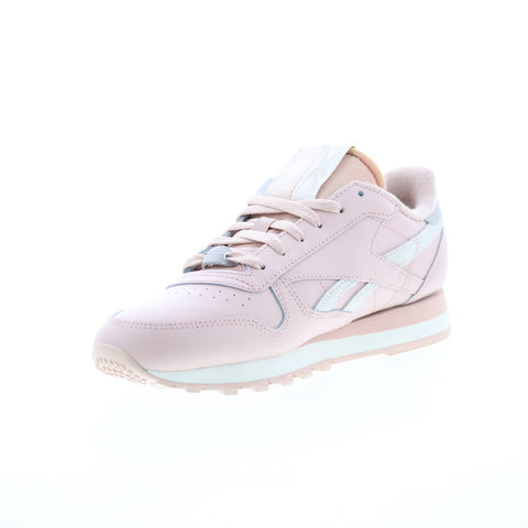 Reebok Classic Leather Womens Pink Leather Lifestyle Sneakers Shoes