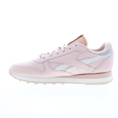 Reebok Classic Leather Womens Pink Leather Lifestyle Sneakers Shoes