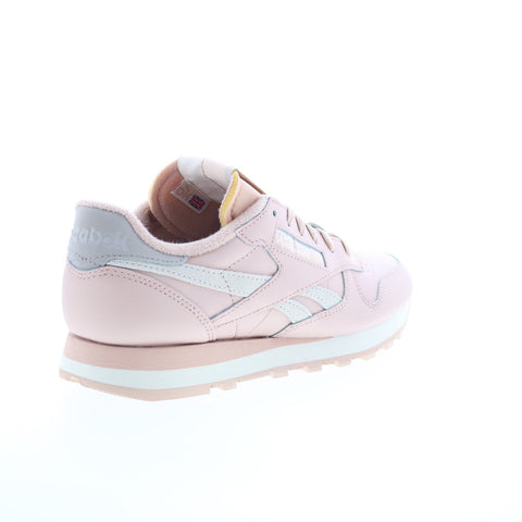 Reebok Classic Leather Womens Pink Leather Lifestyle Sneakers Shoes