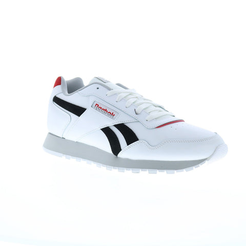 Reebok Glide Mens White Leather Lace Up Lifestyle Sneakers Shoes