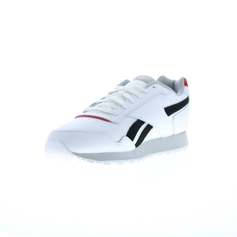 Reebok Glide Mens White Leather Lace Up Lifestyle Sneakers Shoes