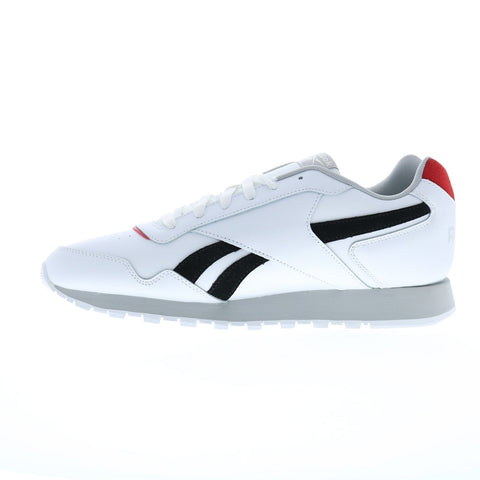 Reebok Glide Mens White Leather Lace Up Lifestyle Sneakers Shoes
