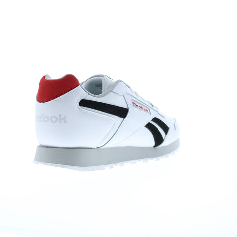 Reebok Glide Mens White Leather Lace Up Lifestyle Sneakers Shoes
