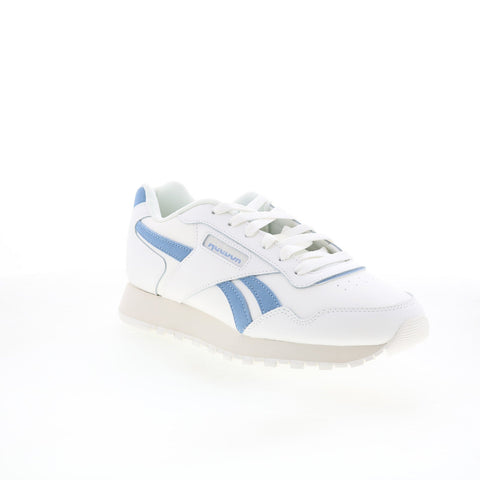 Reebok Glide Mens White Leather Lace Up Lifestyle Sneakers Shoes