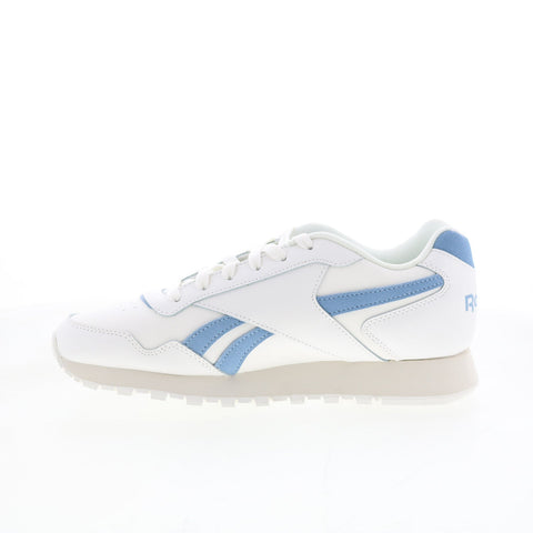 Reebok Glide Mens White Leather Lace Up Lifestyle Sneakers Shoes